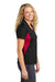 Sport-Tek LST655 Womens Sport-Wick Moisture Wicking Short Sleeve Polo Shirt Black/Deep Red Model Side