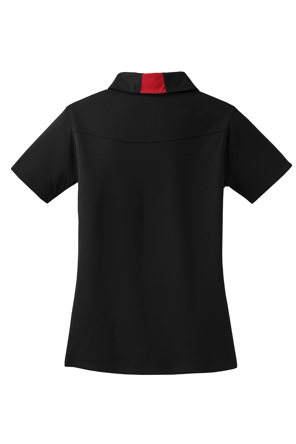 Sport-Tek LST655 Womens Sport-Wick Moisture Wicking Short Sleeve Polo Shirt Black/True Red Flat Back