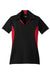 Sport-Tek LST655 Womens Sport-Wick Moisture Wicking Short Sleeve Polo Shirt Black/True Red Flat Front