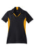 Sport-Tek LST655 Womens Sport-Wick Moisture Wicking Short Sleeve Polo Shirt Black/Gold Flat Front