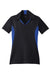 Sport-Tek LST655 Womens Sport-Wick Moisture Wicking Short Sleeve Polo Shirt Black/True Royal Blue Flat Front