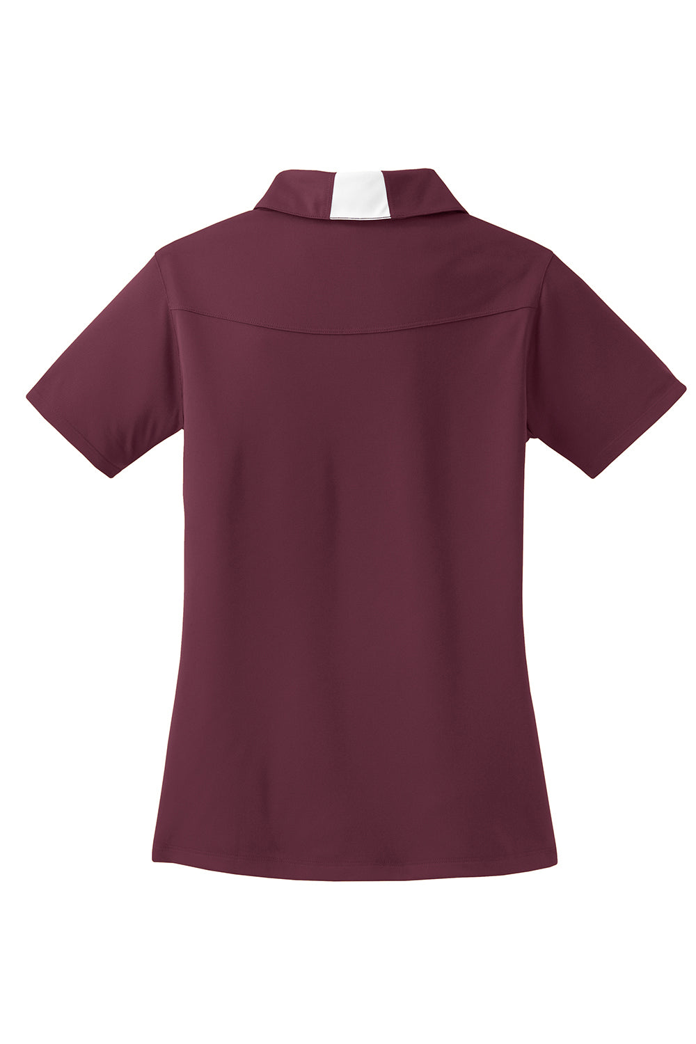 Sport-Tek LST655 Womens Sport-Wick Moisture Wicking Short Sleeve Polo Shirt Maroon/White Flat Back