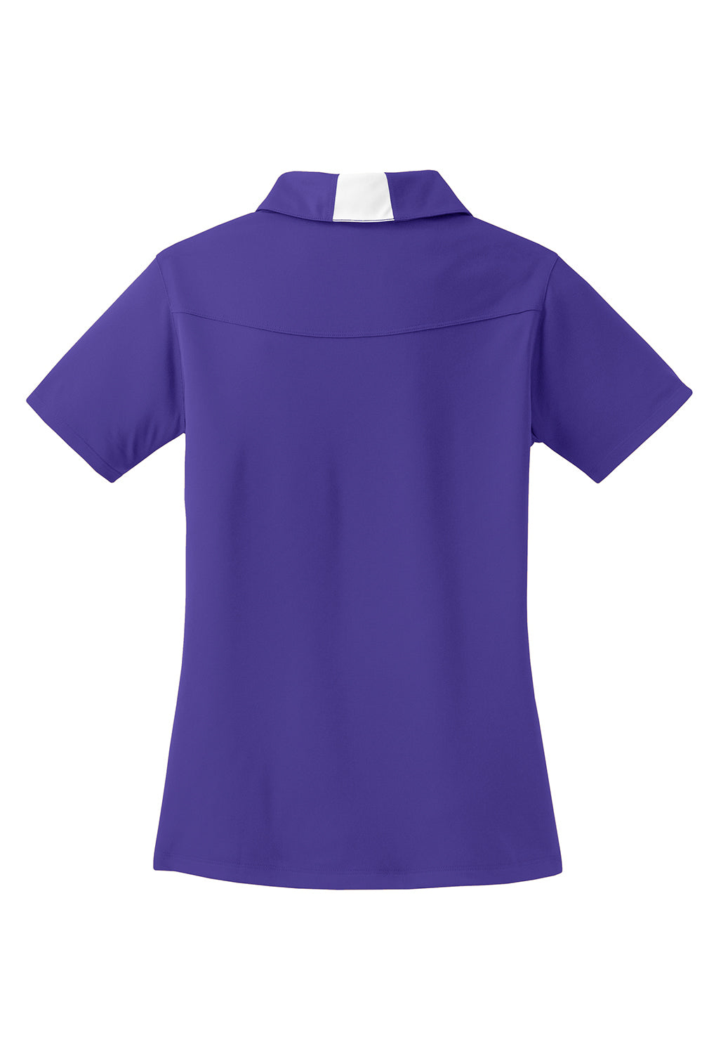 Sport-Tek LST655 Womens Sport-Wick Moisture Wicking Short Sleeve Polo Shirt Purple/White Flat Back