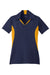 Sport-Tek LST655 Womens Sport-Wick Moisture Wicking Short Sleeve Polo Shirt True Navy Blue/Gold Flat Front