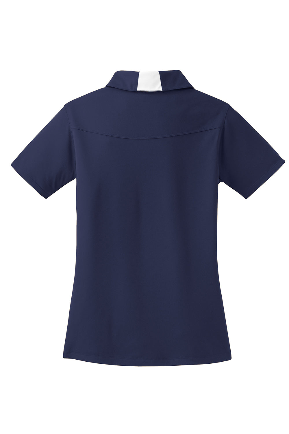 Sport-Tek LST655 Womens Sport-Wick Moisture Wicking Short Sleeve Polo Shirt True Navy Blue/White Flat Back