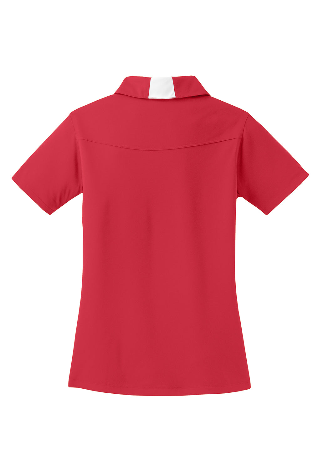 Sport-Tek LST655 Womens Sport-Wick Moisture Wicking Short Sleeve Polo Shirt True Red/White Flat Back