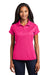 Sport-Tek LST659 Womens Sport-Wick Moisture Wicking Short Sleeve Polo Shirt Raspberry Pink Model Front