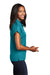 Sport-Tek LST659 Womens Sport-Wick Moisture Wicking Short Sleeve Polo Shirt Tropic Blue Model Side