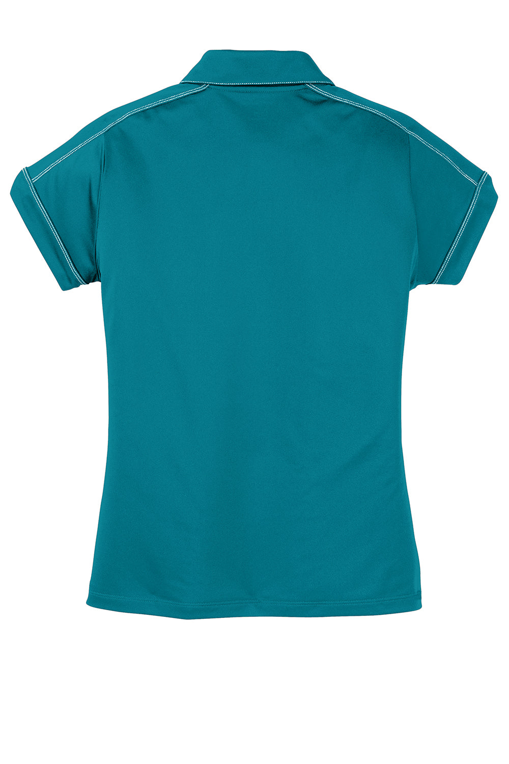 Sport-Tek LST659 Womens Sport-Wick Moisture Wicking Short Sleeve Polo Shirt Tropic Blue Flat Back