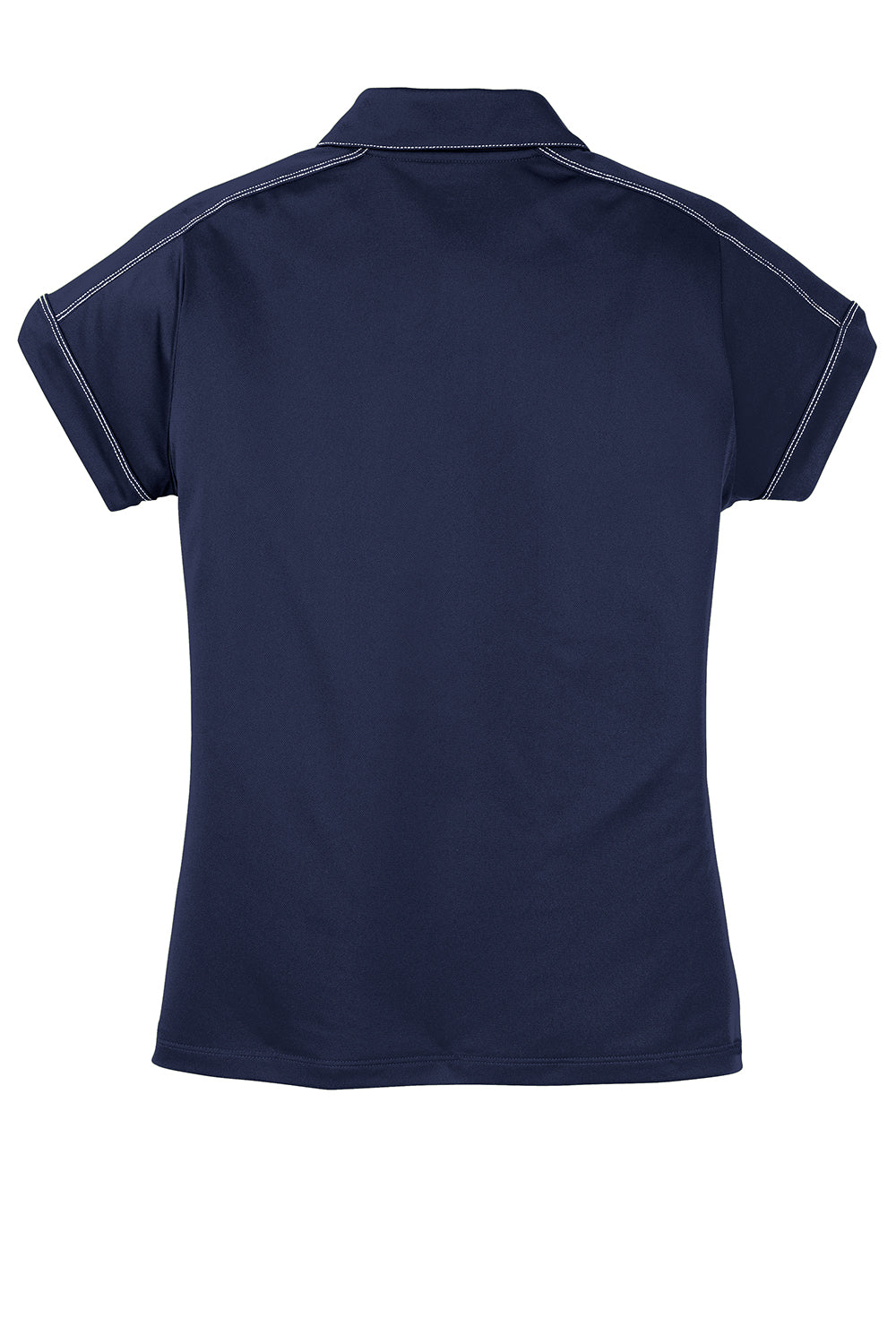 Sport-Tek LST659 Womens Sport-Wick Moisture Wicking Short Sleeve Polo Shirt True Navy Blue Flat Back