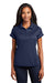 Sport-Tek LST659 Womens Sport-Wick Moisture Wicking Short Sleeve Polo Shirt True Navy Blue Model Front