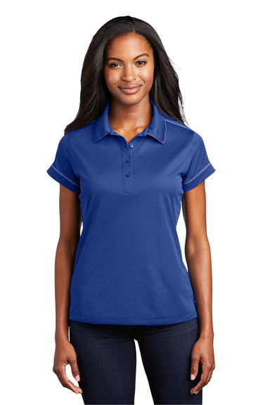 Sport-Tek LST659 Womens Sport-Wick Moisture Wicking Short Sleeve Polo Shirt True Royal Blue Model Front