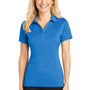 Sport-Tek Womens Heather Contender Moisture Wicking Short Sleeve Polo Shirt - Heather Blue Wake