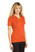 Sport-Tek LST660 Womens Heather Contender Moisture Wicking Short Sleeve Polo Shirt Heather Deep Orange Model 3q