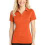 Sport-Tek Womens Heather Contender Moisture Wicking Short Sleeve Polo Shirt - Heather Deep Orange