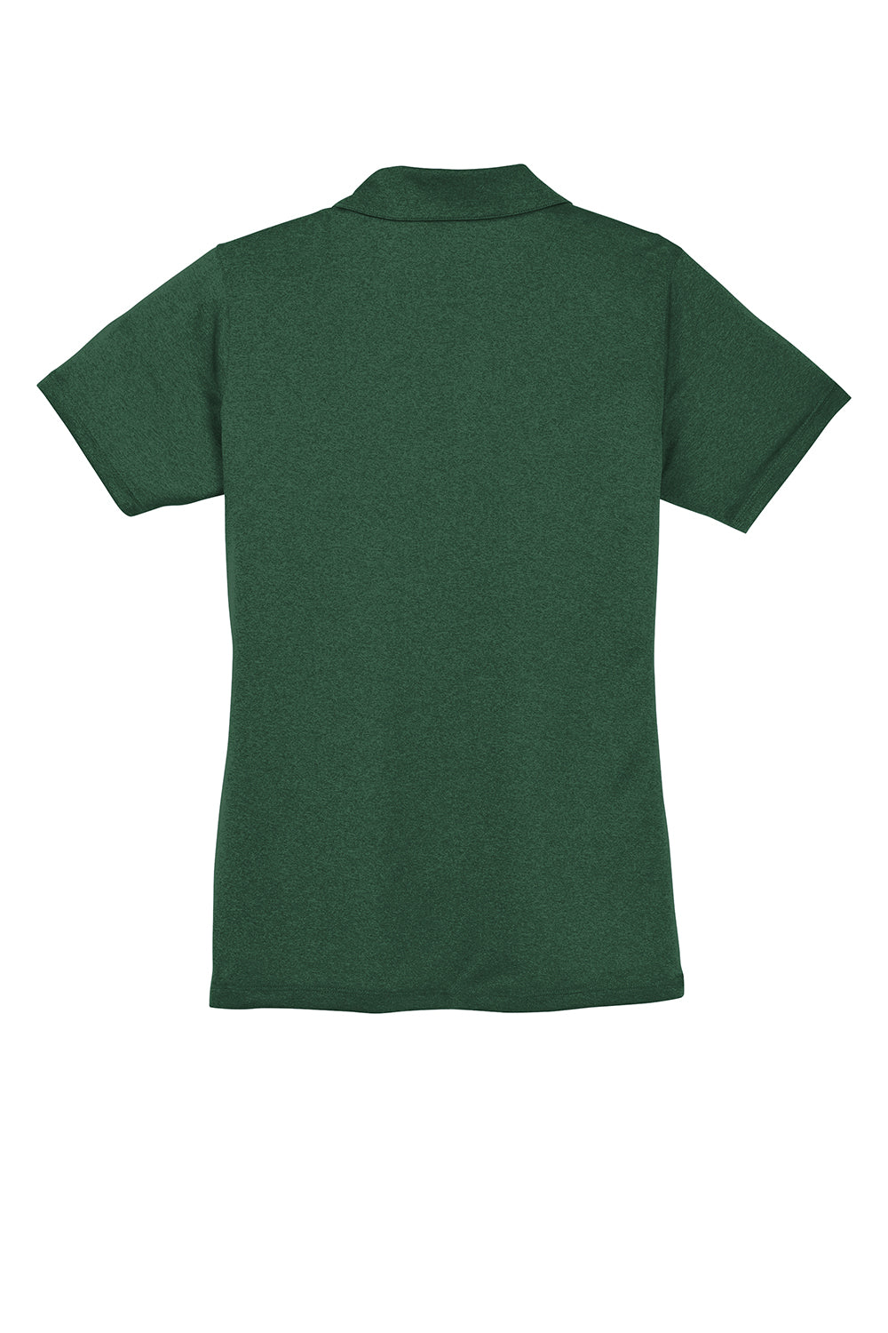 Sport-Tek LST660 Womens Heather Contender Moisture Wicking Short Sleeve Polo Shirt Heather Forest Green Flat Back