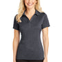 Sport-Tek Womens Heather Contender Moisture Wicking Short Sleeve Polo Shirt - Heather Graphite Grey