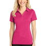 Sport-Tek Womens Heather Contender Moisture Wicking Short Sleeve Polo Shirt - Heather Raspberry Pink