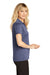 Sport-Tek LST660 Womens Heather Contender Moisture Wicking Short Sleeve Polo Shirt Heather True Navy Blue Model Side