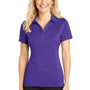 Sport-Tek Womens Heather Contender Moisture Wicking Short Sleeve Polo Shirt - Heather Varsity Purple