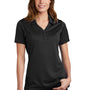 Sport-Tek Womens Micro-Mesh Moisture Wicking Short Sleeve Polo Shirt - Black