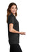 Sport-Tek LST680 Womens Micro-Mesh Moisture Wicking Short Sleeve Polo Shirt Black Model Side