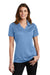 Sport-Tek LST680 Womens Micro-Mesh Moisture Wicking Short Sleeve Polo Shirt Carolina Blue Model Front