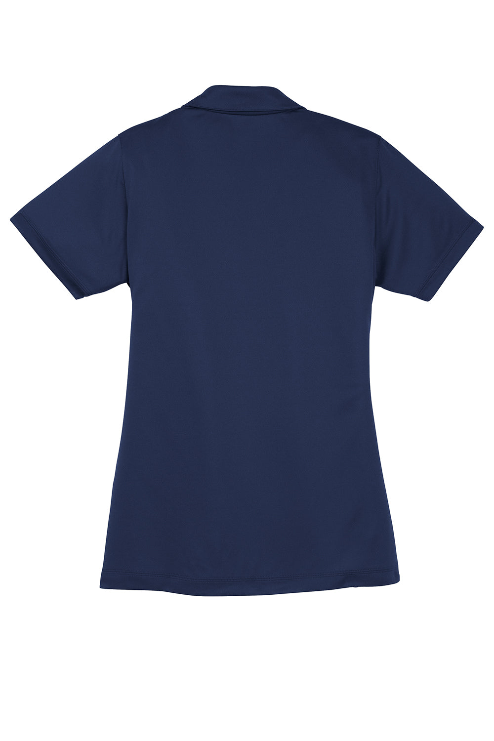 Sport-Tek LST680 Womens Micro-Mesh Moisture Wicking Short Sleeve Polo Shirt True Navy Blue Flat Back