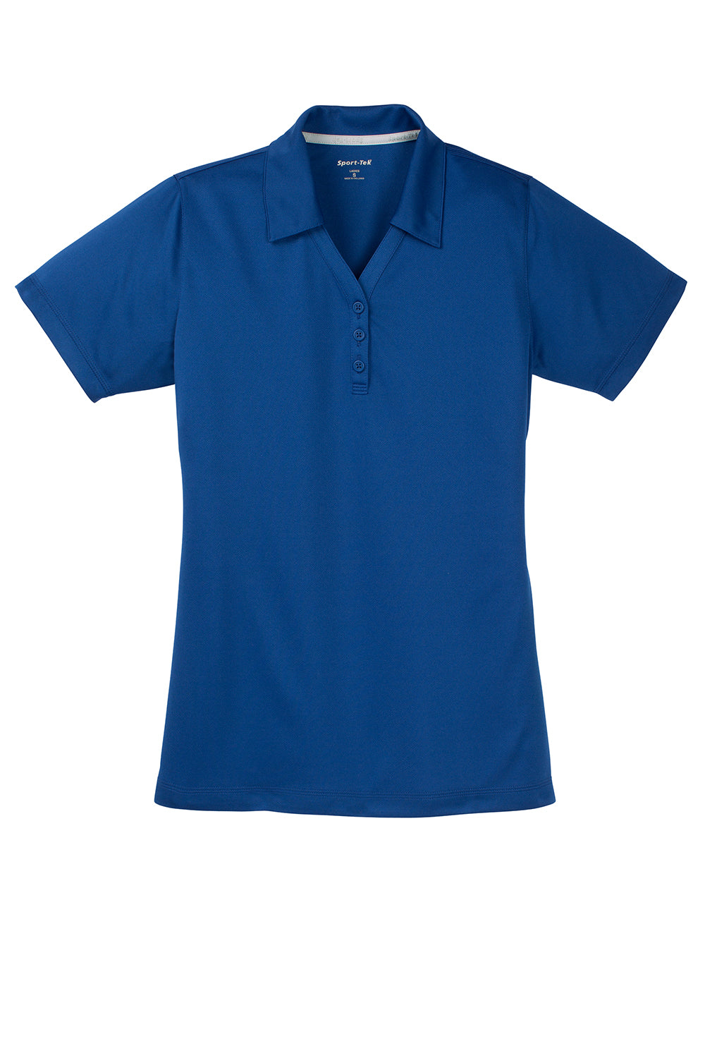 Sport-Tek LST680 Womens Micro-Mesh Moisture Wicking Short Sleeve Polo Shirt True Royal Blue Flat Front