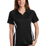 Sport-Tek Womens Micro-Mesh Moisture Wicking Short Sleeve Polo Shirt - Black/White