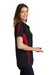 Sport-Tek LST685 Womens Micro-Mesh Moisture Wicking Short Sleeve Polo Shirt Black/Red Model Side