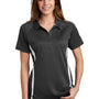 Sport-Tek Womens Micro-Mesh Moisture Wicking Short Sleeve Polo Shirt - Iron Grey/White