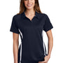 Sport-Tek Womens Micro-Mesh Moisture Wicking Short Sleeve Polo Shirt - True Navy Blue/White