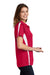 Sport-Tek LST685 Womens Micro-Mesh Moisture Wicking Short Sleeve Polo Shirt True Red/White Model Side