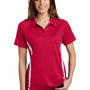 Sport-Tek Womens Micro-Mesh Moisture Wicking Short Sleeve Polo Shirt - True Red/White