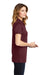 Sport-Tek LST690 Womens Active Mesh Moisture Wicking Short Sleeve Polo Shirt Maroon Model Side