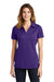 Sport-Tek LST690 Womens Active Mesh Moisture Wicking Short Sleeve Polo Shirt Purple Model Front