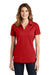 Sport-Tek LST690 Womens Active Mesh Moisture Wicking Short Sleeve Polo Shirt True Red Model Front