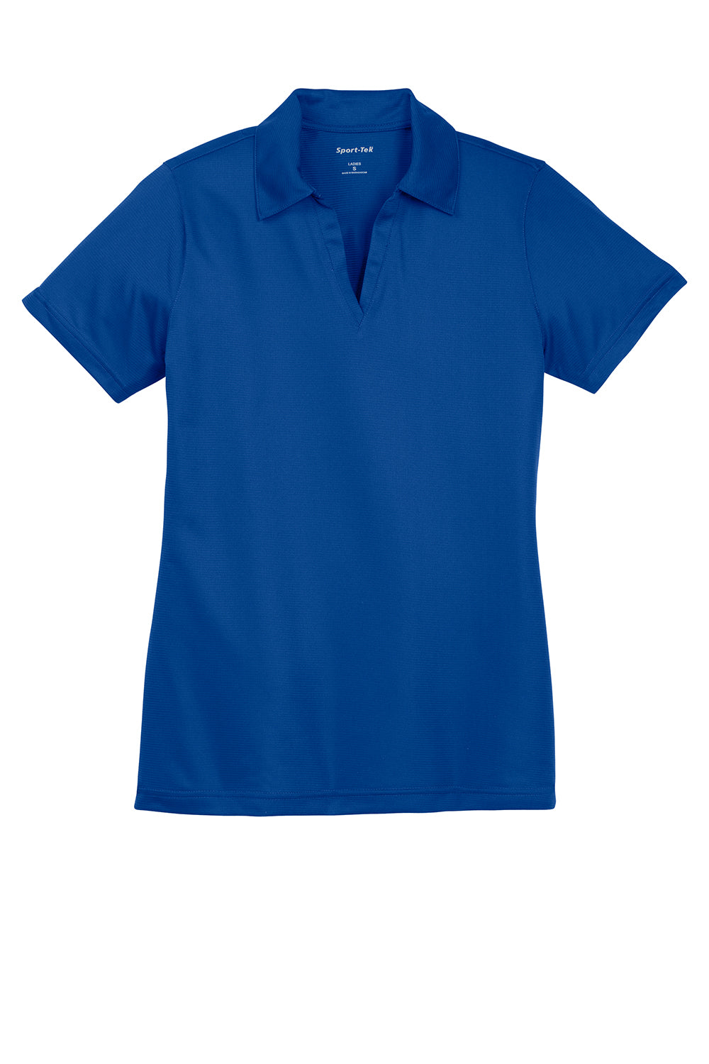 Sport-Tek LST690 Womens Active Mesh Moisture Wicking Short Sleeve Polo Shirt True Royal Blue Flat Front