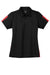 Sport-Tek LST695 Womens Active Mesh Moisture Wicking Short Sleeve Polo Shirt Black/True Red Flat Front