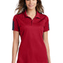 Sport-Tek Womens Active Mesh Moisture Wicking Short Sleeve Polo Shirt - True Red/Grey