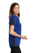 Sport-Tek LST695 Womens Active Mesh Moisture Wicking Short Sleeve Polo Shirt True Royal Blue/Grey Model Side