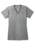 Sport-Tek LST700 Womens Ultimate Performance Moisture Wicking Short Sleeve V-Neck T-Shirt Heather Grey Flat Front