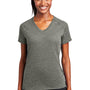 Sport-Tek Womens Ultimate Performance Moisture Wicking Short Sleeve V-Neck T-Shirt - Heather Grey