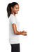 Sport-Tek LST700 Womens Ultimate Performance Moisture Wicking Short Sleeve V-Neck T-Shirt White Model Side