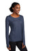 Sport-Tek LST710 Womens Exchange 1.5 Long Sleeve Crewneck T-Shirt Heather Dark Denim Blue Model 3q