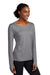 Sport-Tek LST710 Womens Exchange 1.5 Long Sleeve Crewneck T-Shirt Heather Grey Model 3q