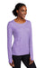 Sport-Tek LST710 Womens Exchange 1.5 Long Sleeve Crewneck T-Shirt Heather Hyacinth Purple Model 3q