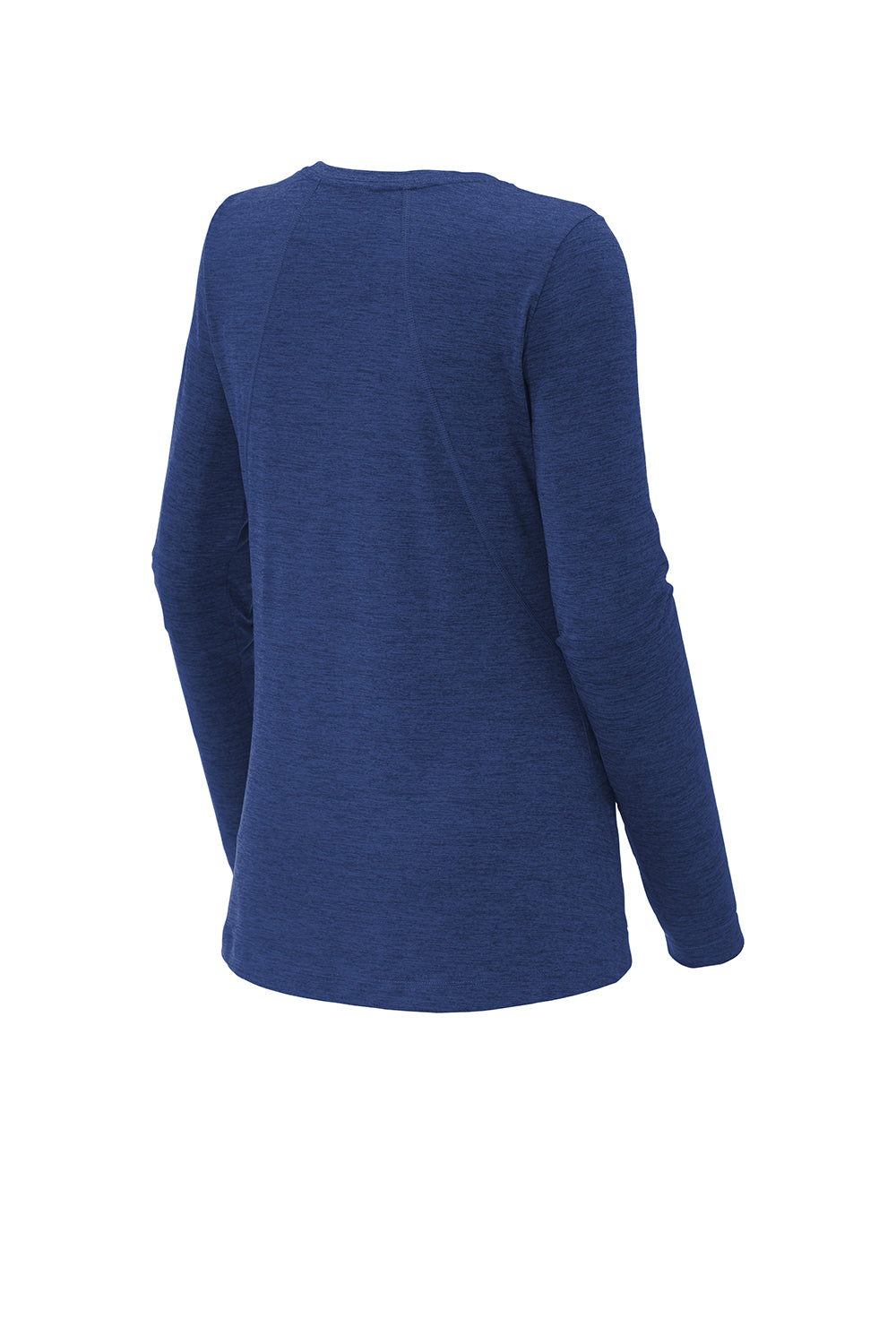 Sport-Tek LST710 Womens Exchange 1.5 Long Sleeve Crewneck T-Shirt Heather True Royal Blue Flat Back