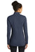 Sport-Tek LST711 Womens Exchange 1.5 Long Sleeve 1/4 Zip T-Shirt Heather Dark Denim Blue Model Back